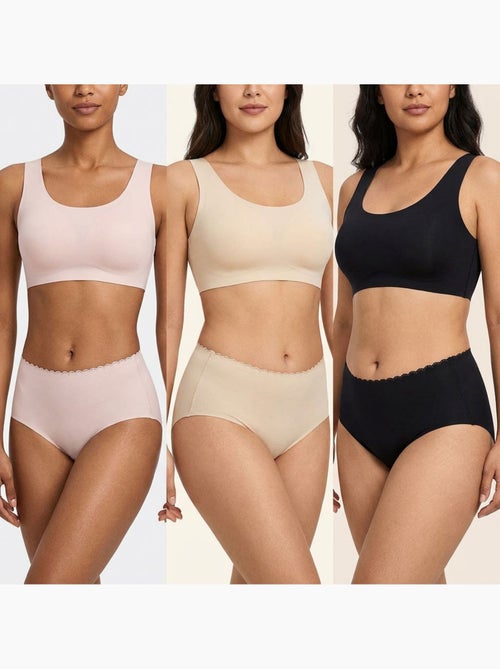 Pack de 6 Cuecas Mulher Invisíveis Renda e Laser OZABI - Kiabi Pack de 6 Cuecas Mulher Invisíveis Renda e Laser OZABI - Kiabi