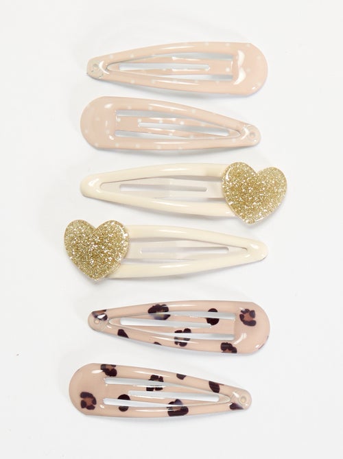 Pack de 6 ganchos de cabelo clic clac - Kiabi