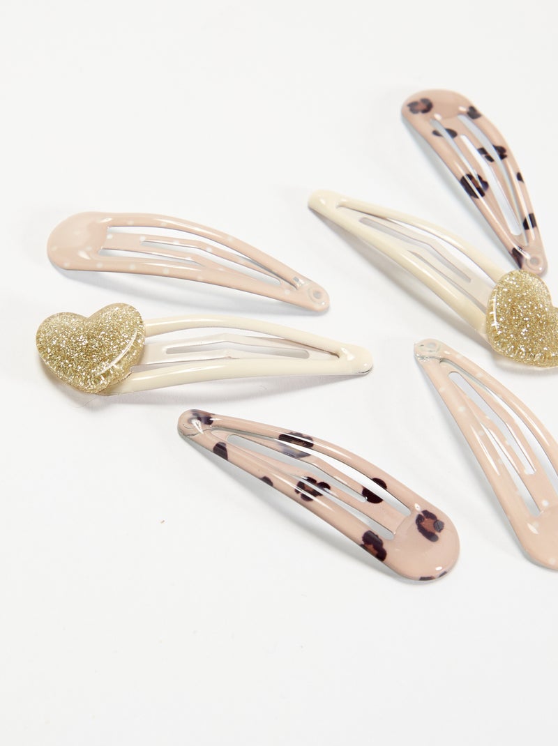 Pack de 6 ganchos de cabelo clic clac Bege - Kiabi