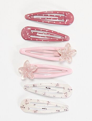 Pack de 6 ganchos de cabelo clic clac