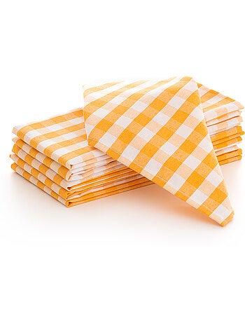 Pack de 6 guardanapos de algodão com padrão vichy - gamusi