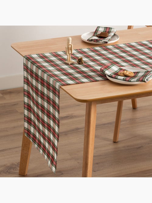 Pack de 6 guardanapos de natal em algodão, fio dourado em relevo, padrão tartan - gamusi - Kiabi