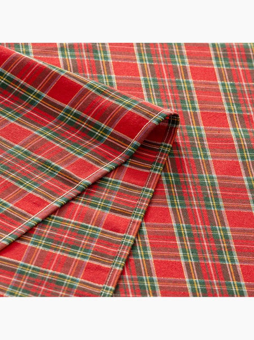 Pack de 6 guardanapos de natal em algodão, fio dourado em relevo, padrão tartan - gamusi - Kiabi