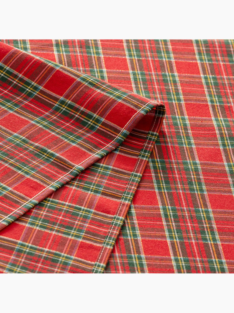 Pack de 6 guardanapos de natal em algodão, fio dourado em relevo, padrão tartan - gamusi Vermelho - Kiabi