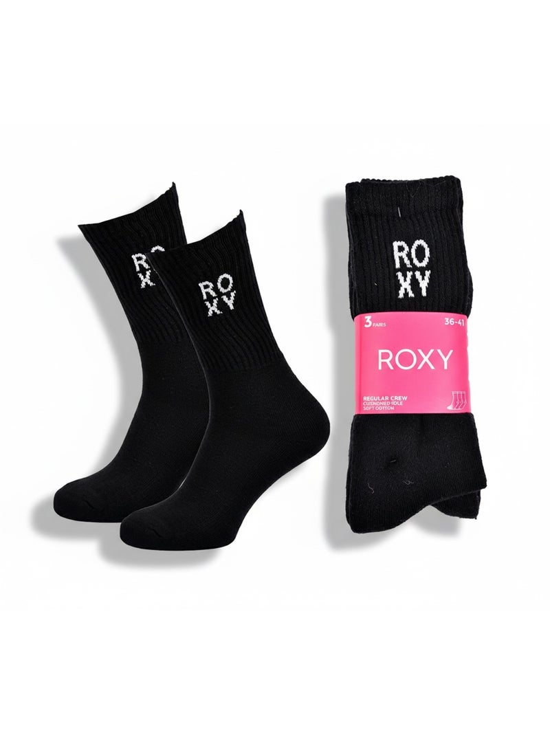 Pack de 6 Meias Crew Mulher ROXY Preto - Kiabi