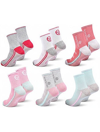 Pack de 6 meias curtas rapariga sergio tacchini quarter