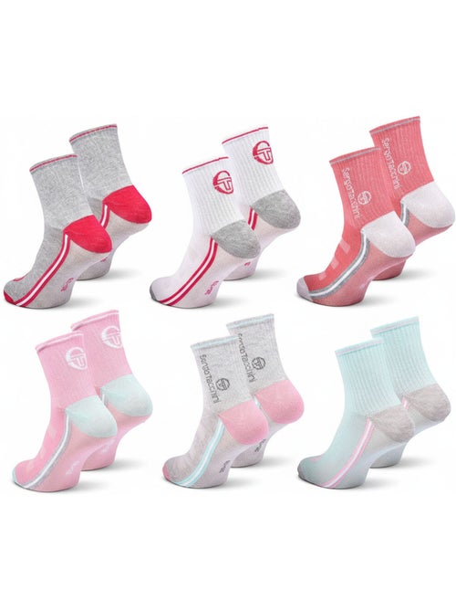 Pack de 6 meias curtas rapariga sergio tacchini quarter - Kiabi Pack de 6 meias curtas rapariga sergio tacchini quarter - Kiabi
