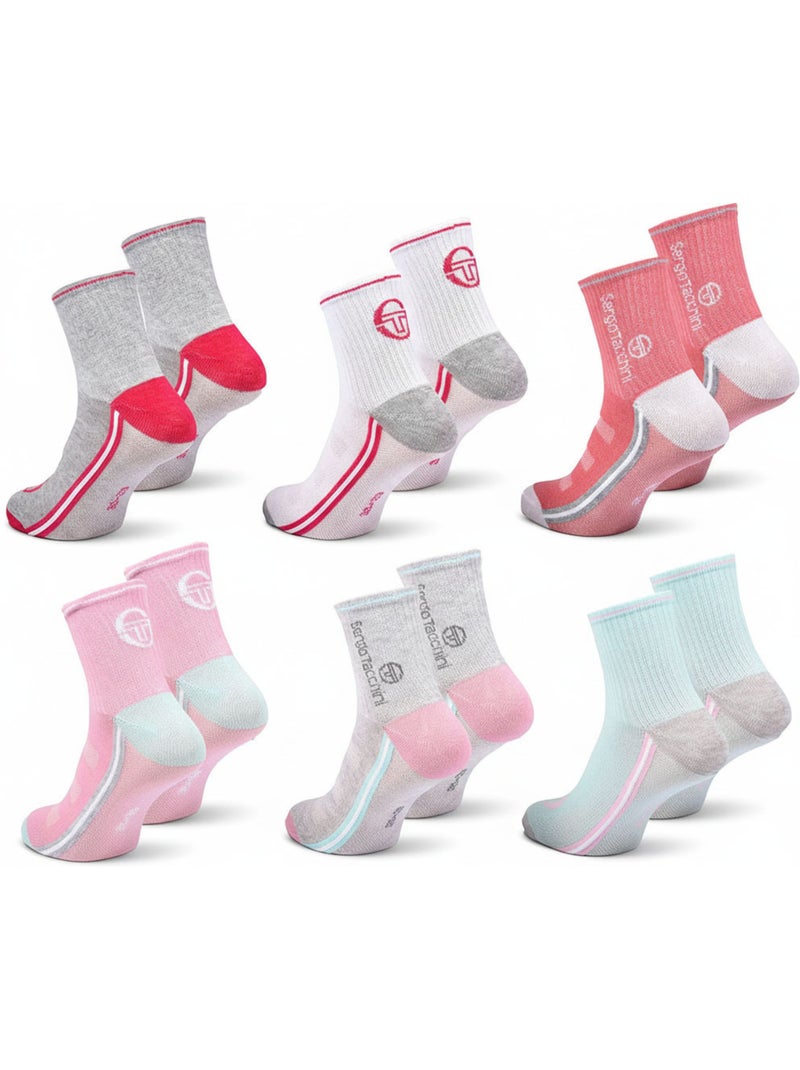 Pack de 6 meias curtas rapariga sergio tacchini quarter Cinza-branco - Kiabi