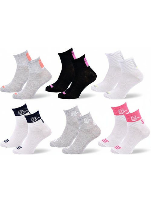 Pack de 6 meias curtas rapariga sergio tacchini quarter - Kiabi Pack de 6 meias curtas rapariga sergio tacchini quarter - Kiabi