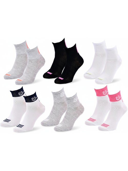 Pack de 6 meias curtas rapariga sergio tacchini quarter - Kiabi Pack de 6 meias curtas rapariga sergio tacchini quarter - Kiabi