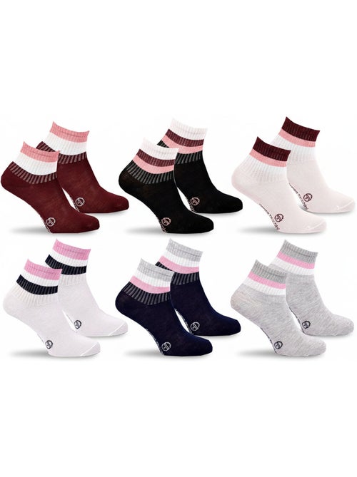 Pack de 6 meias curtas rapariga sergio tacchini quarter - Kiabi Pack de 6 meias curtas rapariga sergio tacchini quarter - Kiabi