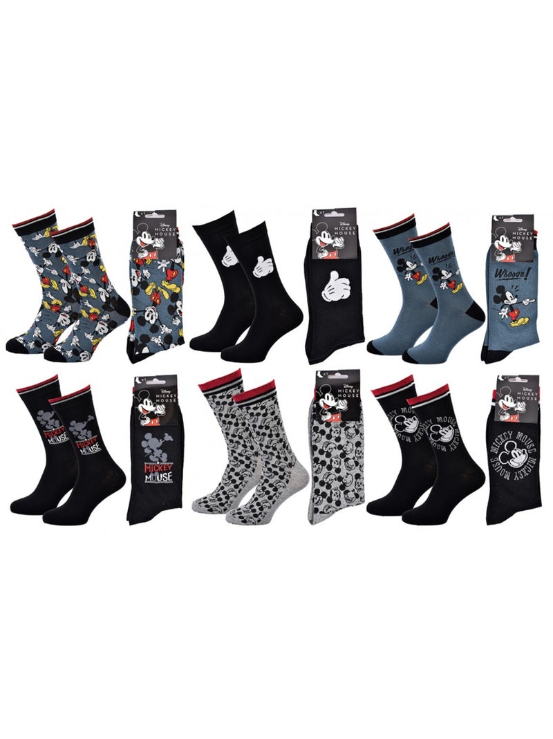 Pack de 6 Meias Homem LICENCE Cinza-cinza antracite preto - Kiabi