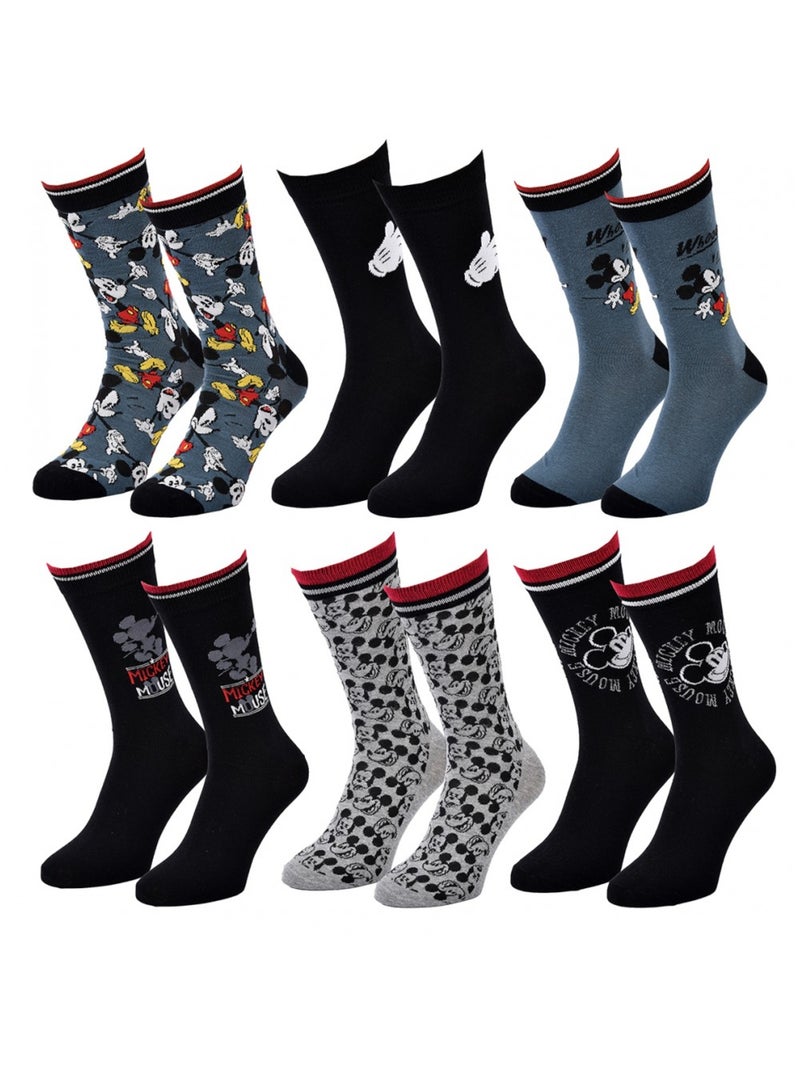 Pack de 6 Meias Homem LICENCE Cinza-cinza antracite preto - Kiabi