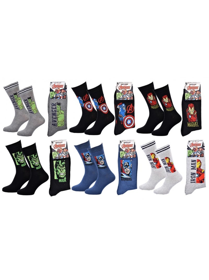 Pack de 6 Meias Homem LICENCE Cinza-preto azul - Kiabi