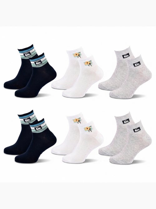Pack de 6 Meias Homem QUARTER Desporto QUIKSILVER - Kiabi Pack de 6 Meias Homem QUARTER Desporto QUIKSILVER - Kiabi
