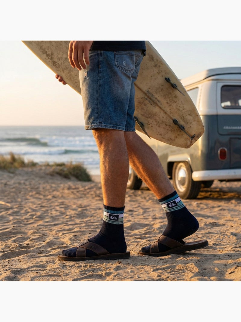 Pack de 6 Meias Homem QUARTER Desporto QUIKSILVER Azul-marinho - Kiabi
