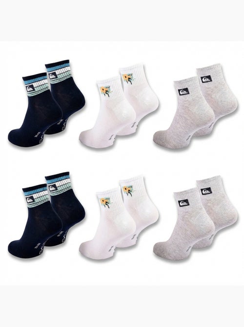 Pack de 6 Meias Homem QUARTER Desporto QUIKSILVER - Kiabi Pack de 6 Meias Homem QUARTER Desporto QUIKSILVER - Kiabi