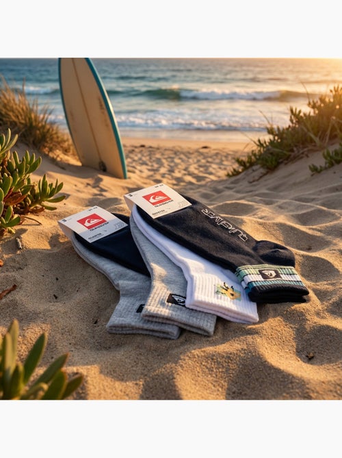Pack de 6 Meias Homem QUARTER Desporto QUIKSILVER - Kiabi Pack de 6 Meias Homem QUARTER Desporto QUIKSILVER - Kiabi