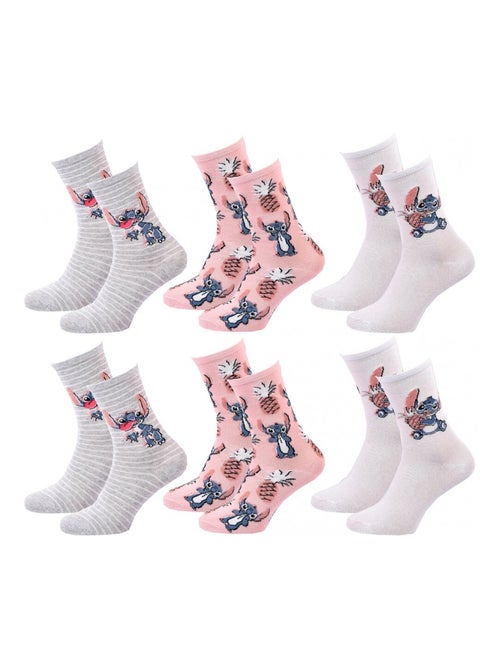 Pack de 6 Meias Mulher LILO E STITCH - Kiabi Pack de 6 Meias Mulher LILO E STITCH - Kiabi