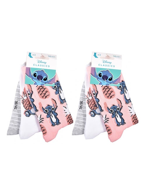 Pack de 6 Meias Mulher LILO E STITCH - Kiabi Pack de 6 Meias Mulher LILO E STITCH - Kiabi