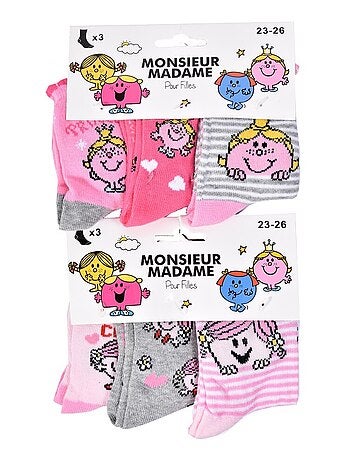 Pack de 6 Meias Rapariga MONSIEUR MADAME
