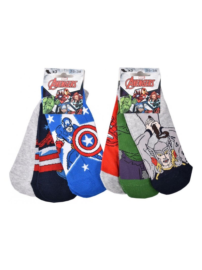 Pack de 6 Meias Rapaz AVENGERS Cinza-vermelho azul - Kiabi