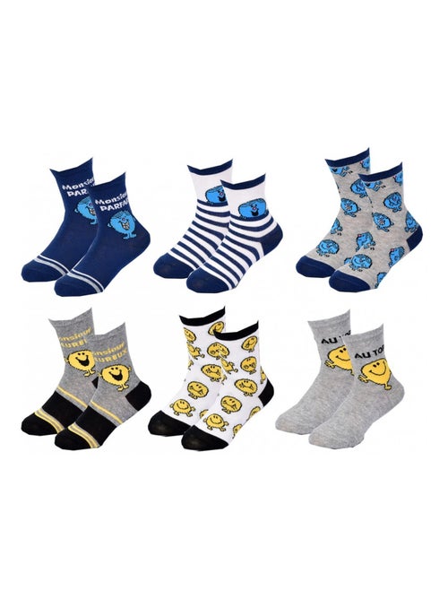 Pack de 6 Meias Rapaz MONSIEUR MADAME - Kiabi Pack de 6 Meias Rapaz MONSIEUR MADAME - Kiabi