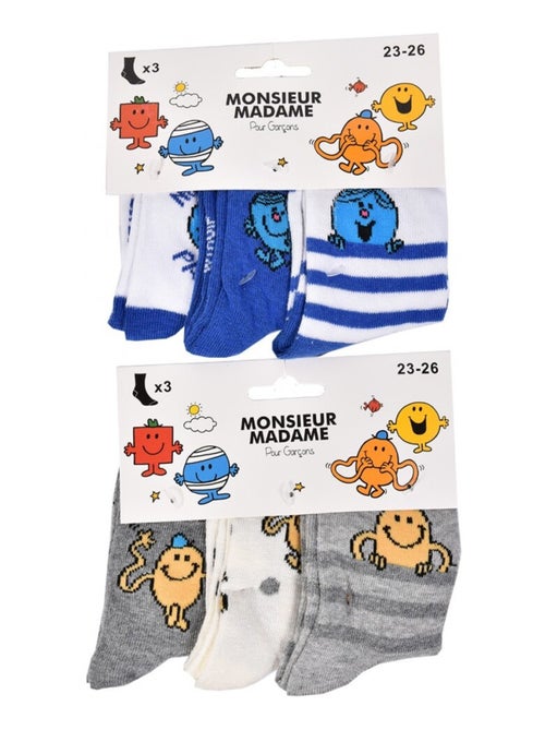 Pack de 6 Meias Rapaz MONSIEUR MADAME - Kiabi Pack de 6 Meias Rapaz MONSIEUR MADAME - Kiabi