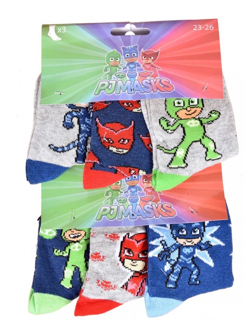 Pack de 6 Meias Rapaz PYJAMASQUE Cinza azul-céu branco - Kiabi