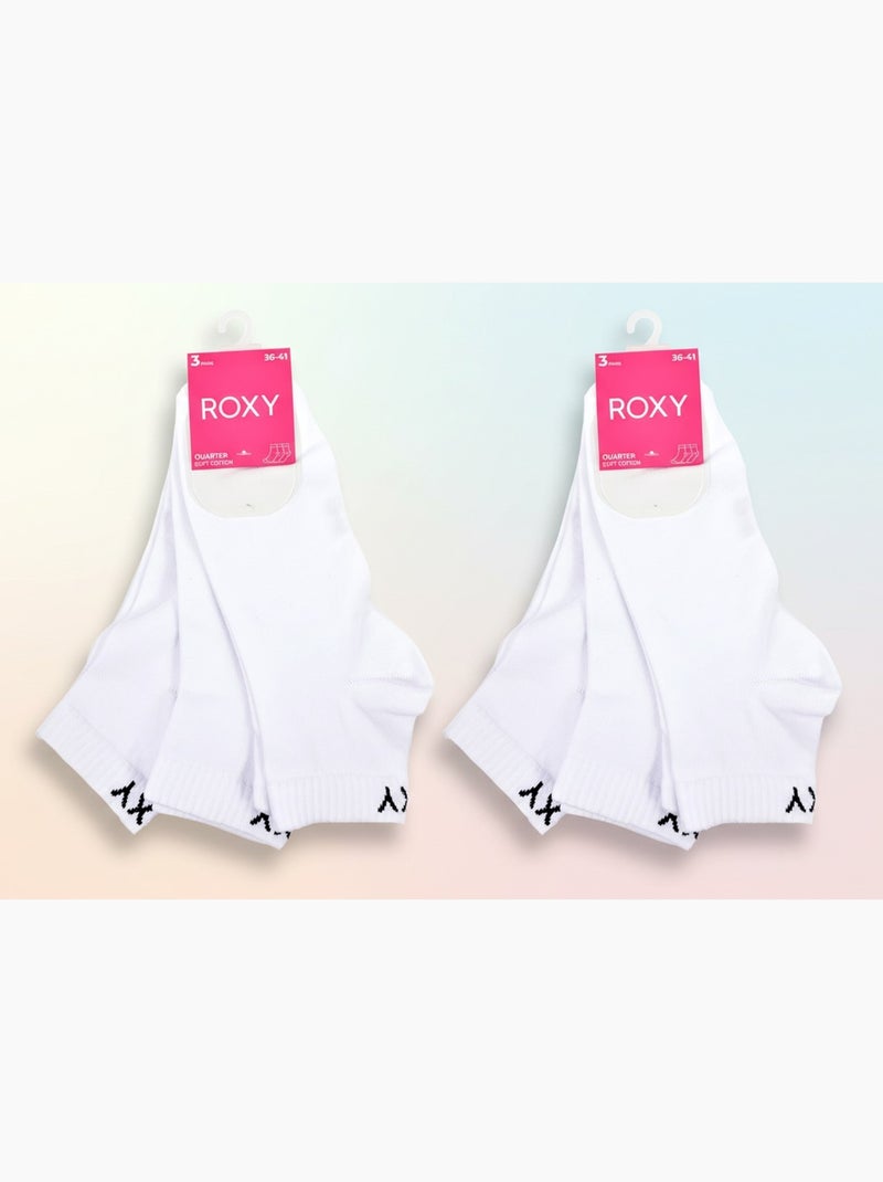 Pack de 6 Pares de Meias Curtas Quarter ROXY Branco - Kiabi