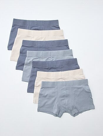 Pack de 7 boxers lisos para homem