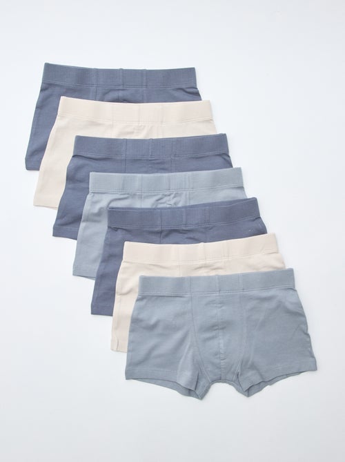 Pack de 7 boxers lisos para homem - Kiabi