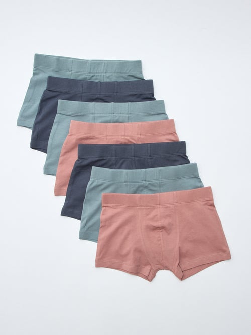 Pack de 7 boxers lisos para homem - Kiabi
