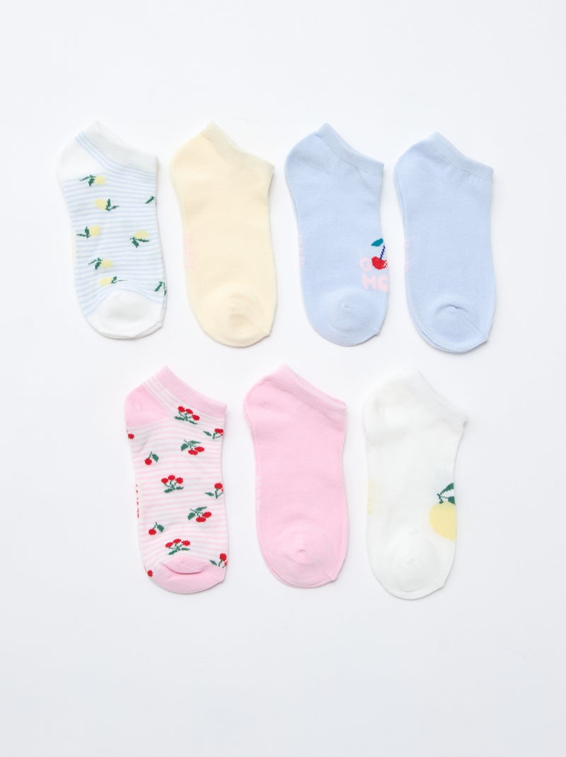 Pack de 7 pares de meias invisíveis Azul - Kiabi