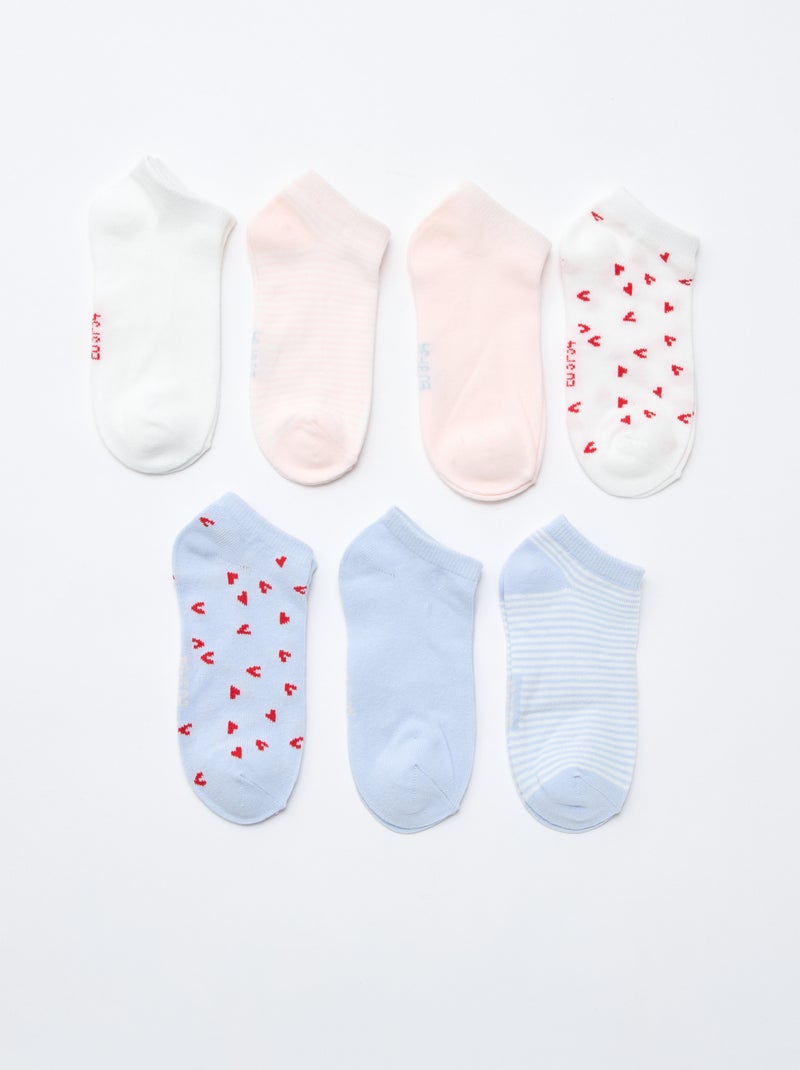 Pack de 7 pares de meias invisíveis Branco - Kiabi