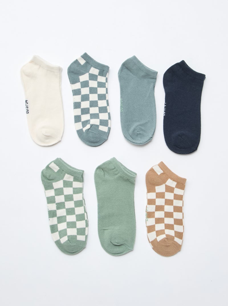 Pack de 7 pares de meias invisíveis Caqui - Kiabi