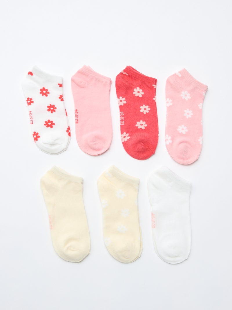Pack de 7 pares de meias invisíveis Rosa - Kiabi