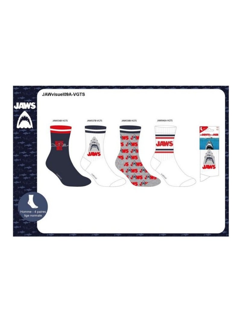Pack de 8 Meias Homem JAWS Cinza azul-marinho branco - Kiabi