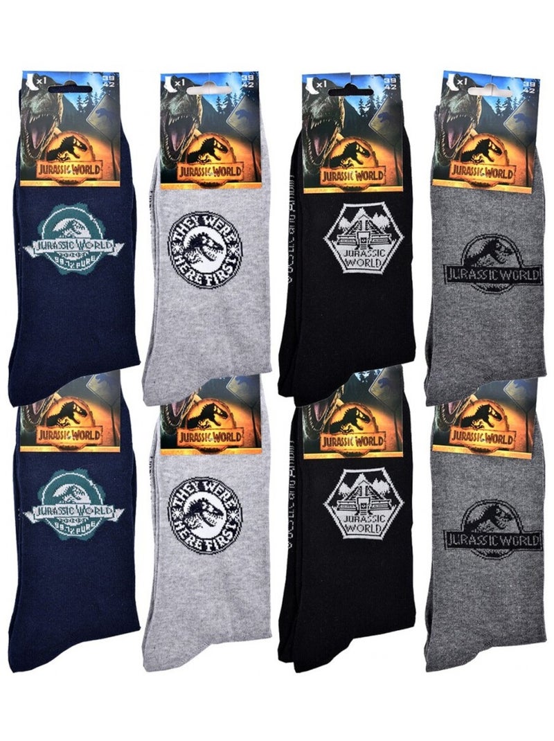 Pack de 8 Meias Homem JURASSIC WORLD Azul-cinza claro Preto - Kiabi