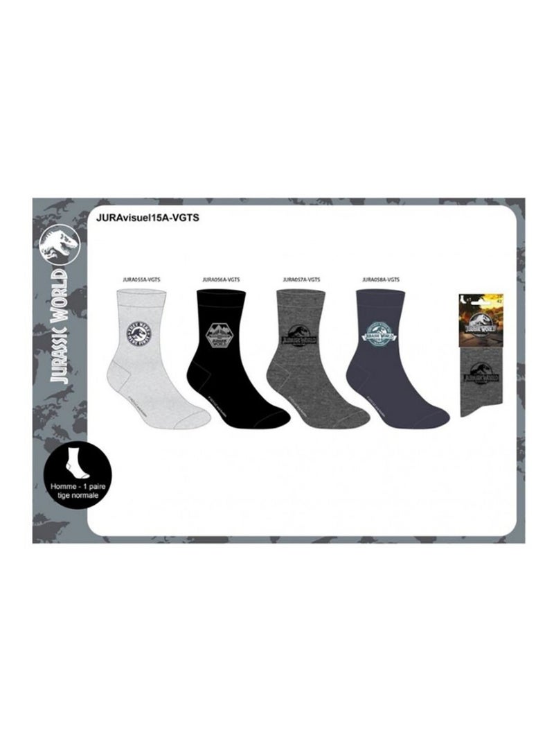 Pack de 8 Meias Homem JURASSIC WORLD Azul-cinza claro Preto - Kiabi