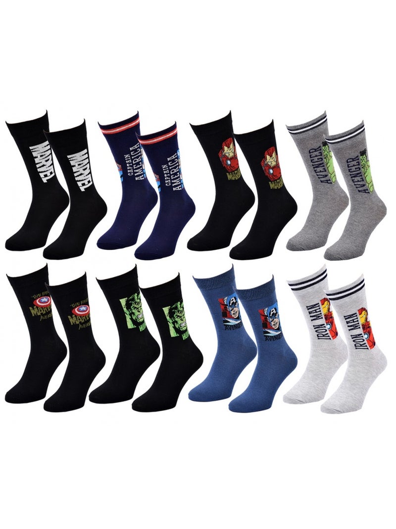 Pack de 8 Meias Homem LICENCE Preto Multicolorido Azul - Kiabi