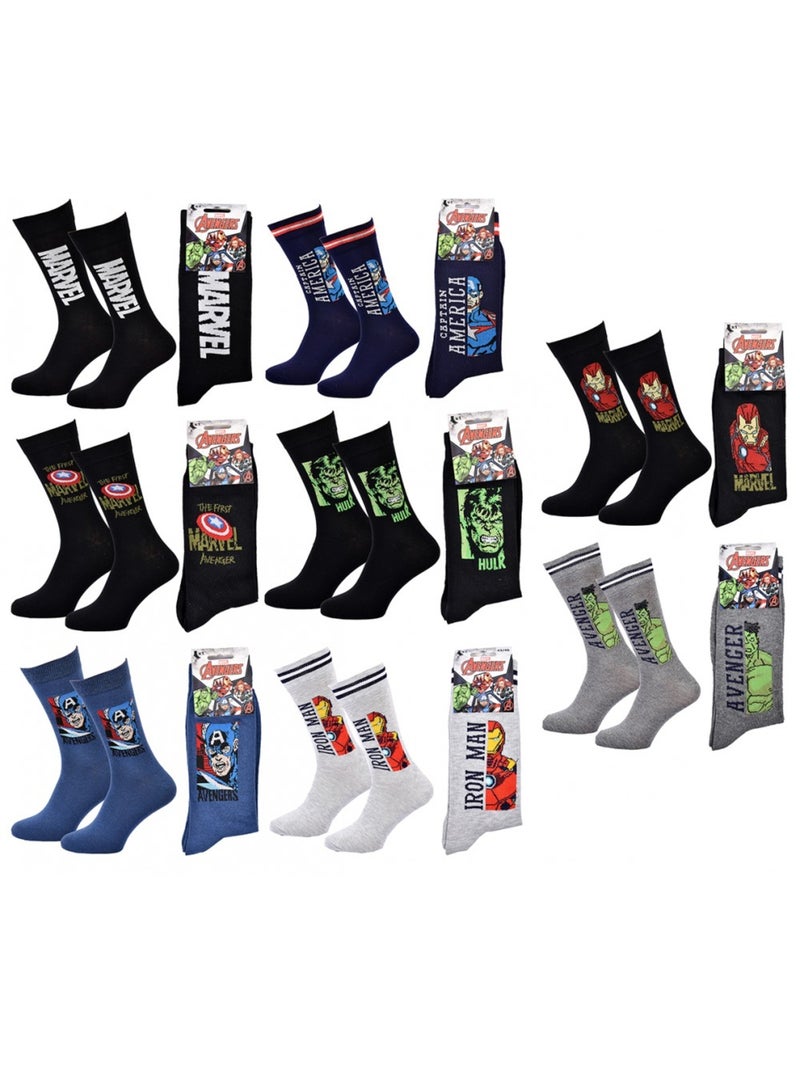 Pack de 8 Meias Homem LICENCE Preto Multicolorido Azul - Kiabi