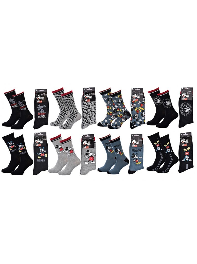 Pack de 8 Meias Homem LICENCE Preto Multicolorido Cinza - Kiabi