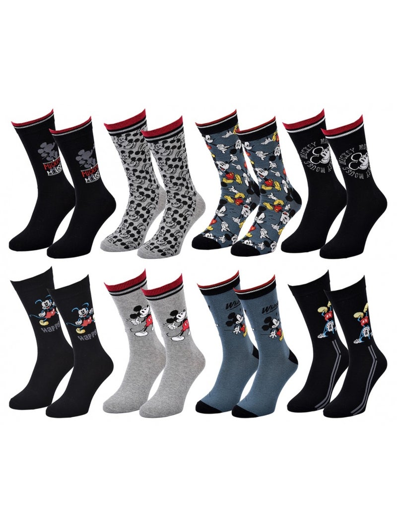 Pack de 8 Meias Homem LICENCE Preto Multicolorido Cinza - Kiabi