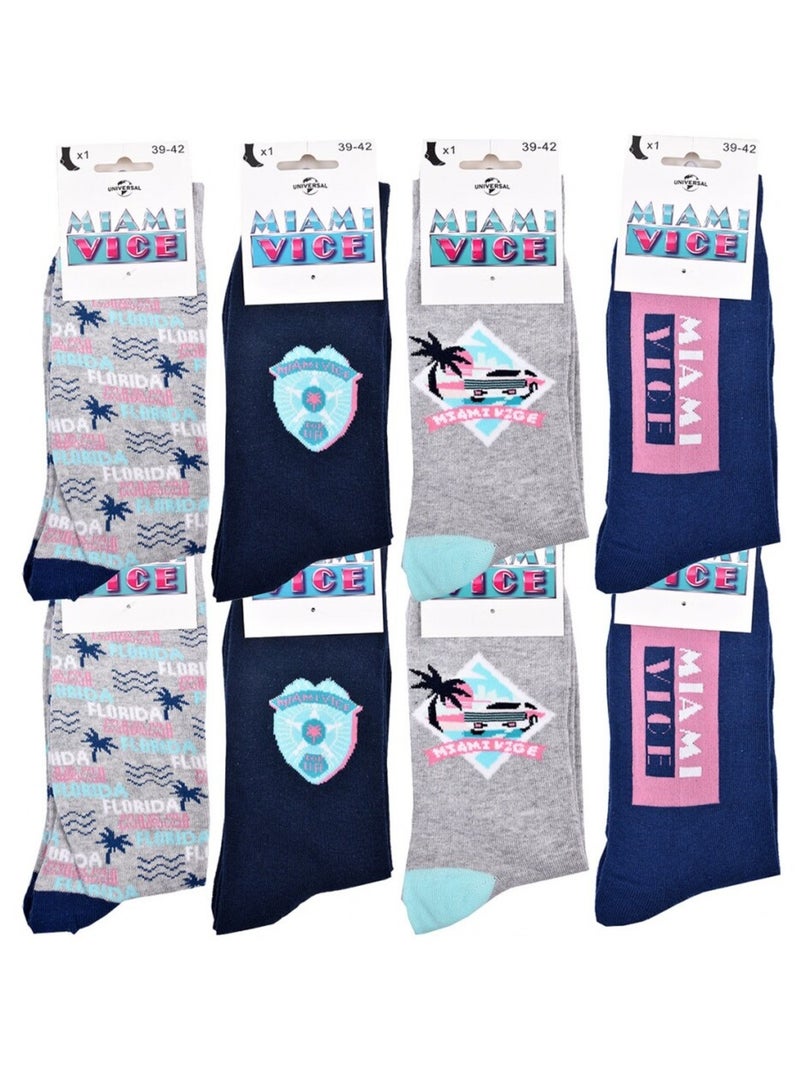 Pack de 8 Meias Homem MIAMI VICE Azul Azul-marinho Cinza - Kiabi