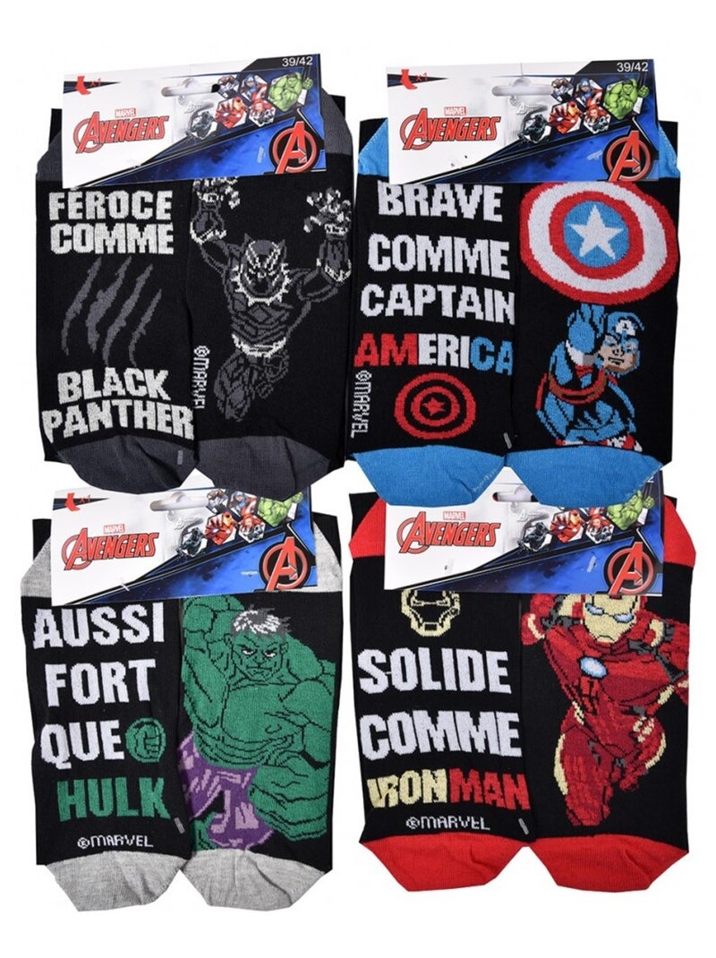 Pack de 9 Meias Homem AVENGERS Preto Multicolorido Cinza - Kiabi