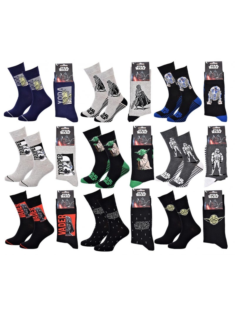 Pack de 9 Meias Homem LICENCE Preto Multicolorido Azul - Kiabi
