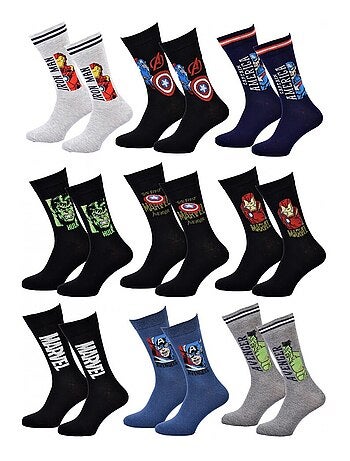 Pack de 9 Meias Homem MARVEL AVENGERS