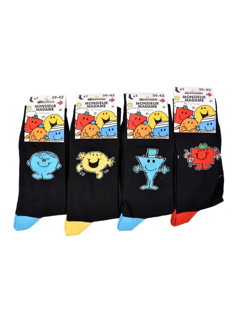 Pack de 9 Meias Homem MONSIEUR MADAME Preto Multicolorido Preto - Kiabi