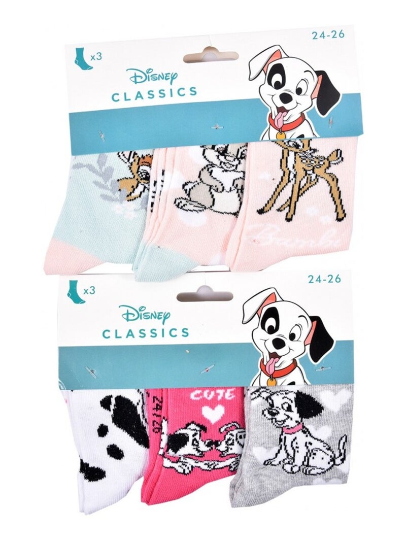 Pack de 9 Meias Rapariga DISNEY CLASSIC Branco Rosa claro Azul - Kiabi